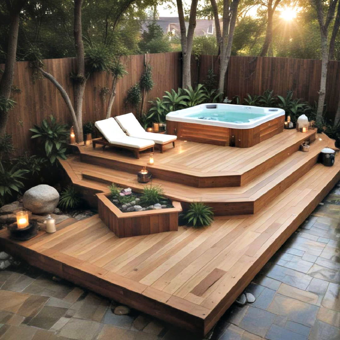spa serenity floating deck - 20 Floating Deck Ideas