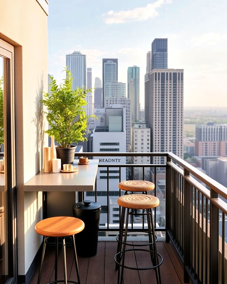 space efficient balcony bar counter - 20 Loft Balcony Ideas