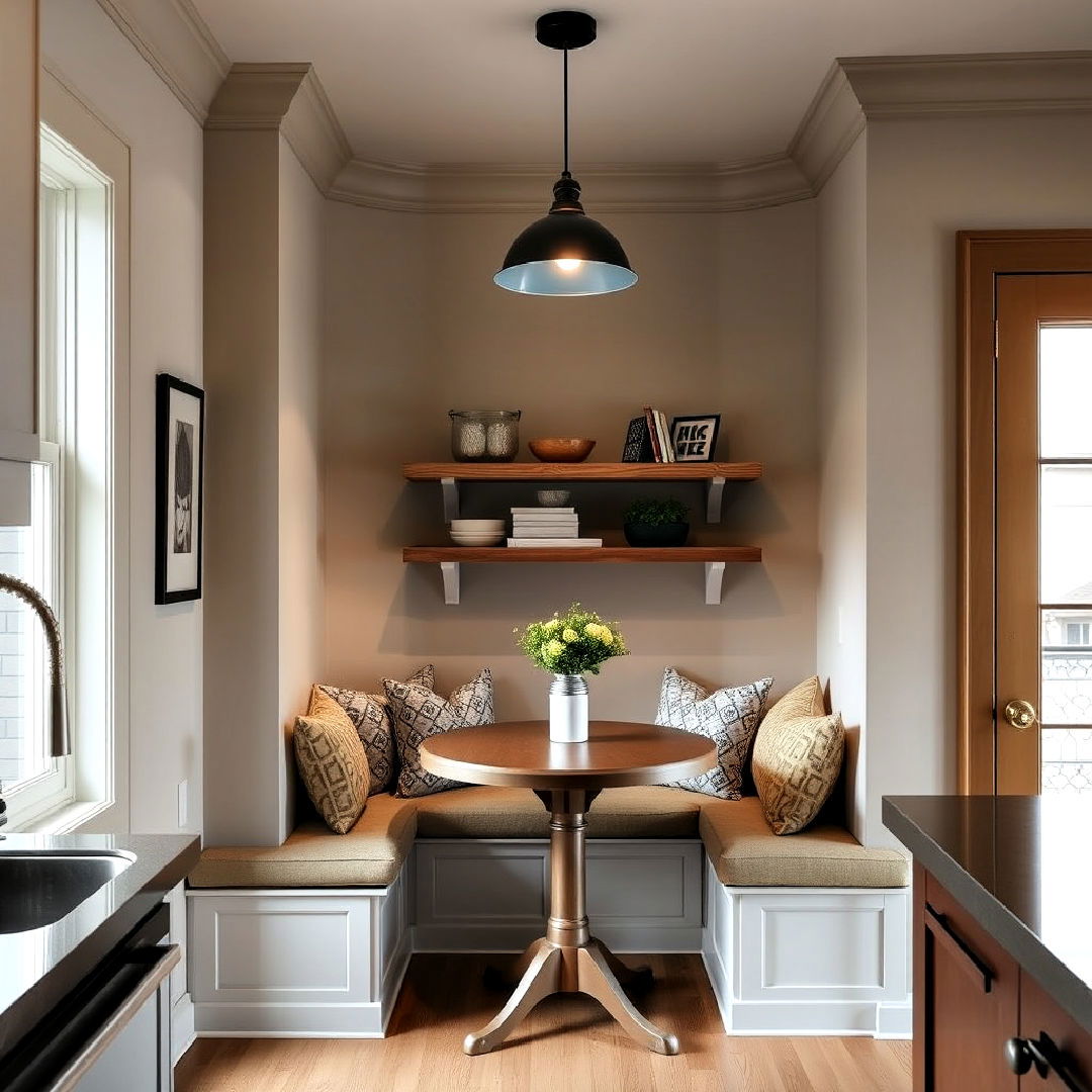 space efficient built in breakfast nook - 15 Townhouse Kitchen Ideas