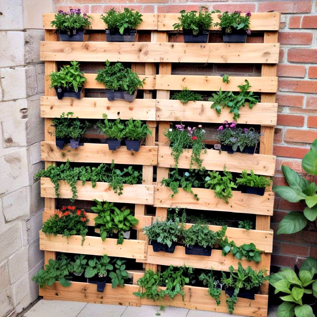 space efficient pallet garden - 40 Container Garden Ideas
