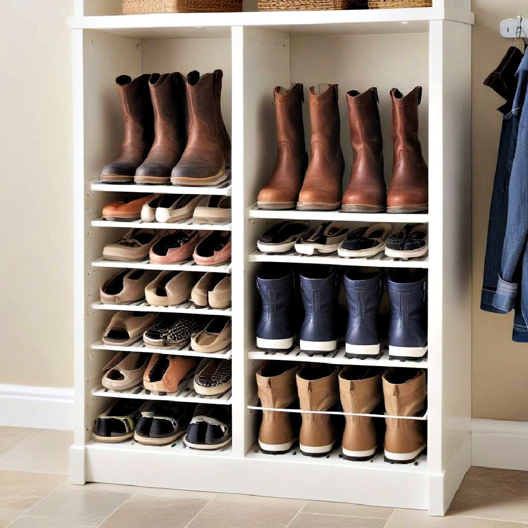 space efficient ventilated shoe cubby - 25 Boot Room Ideas