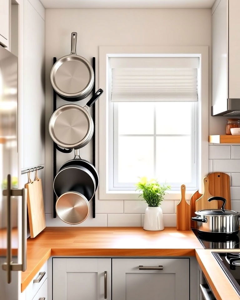 space efficient vertical storage racks - 40 Small Kitchen Storage Ideas