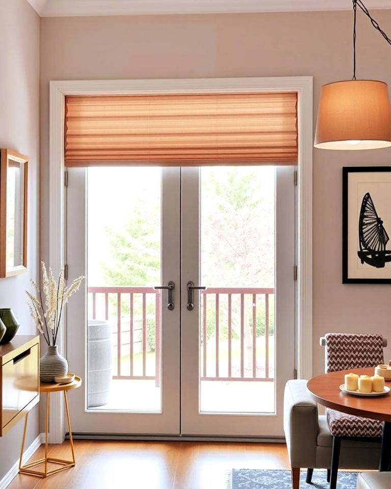space saving accordion shades - 20 Window Treatments for French Doors