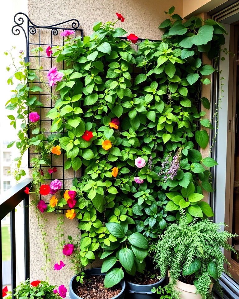 space saving balcony herb trellis - 20 Balcony Herb Garden Ideas