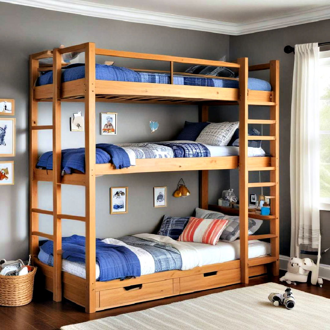 space saving bunk bed for shared rooms - 40 Boys Room Ideas