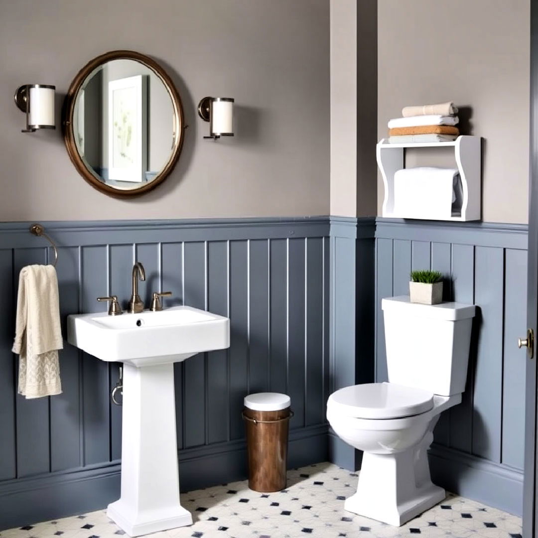 space saving classic pedestal sink - 20 Hallway Bathroom Ideas