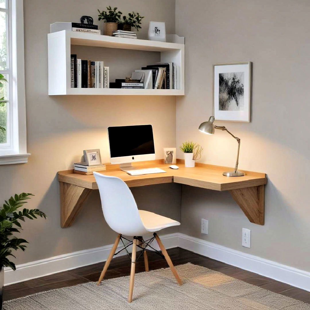 space saving corner floating desk - 15 Floating Desk Ideas