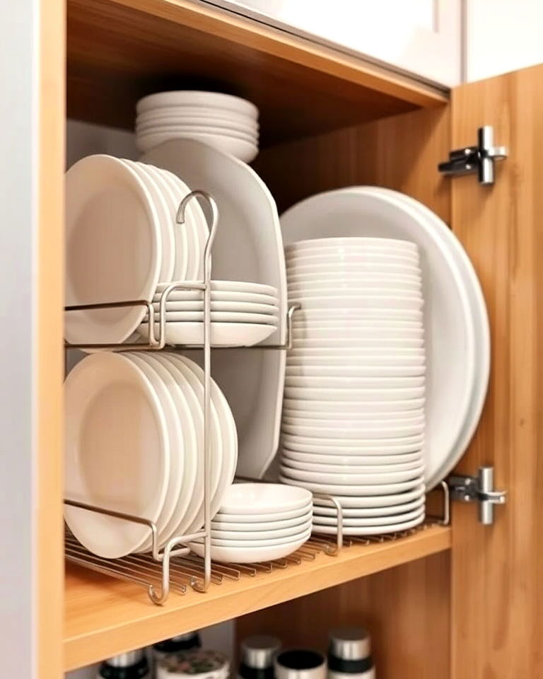 space saving dishware holder ideas - 40 Small Kitchen Storage Ideas