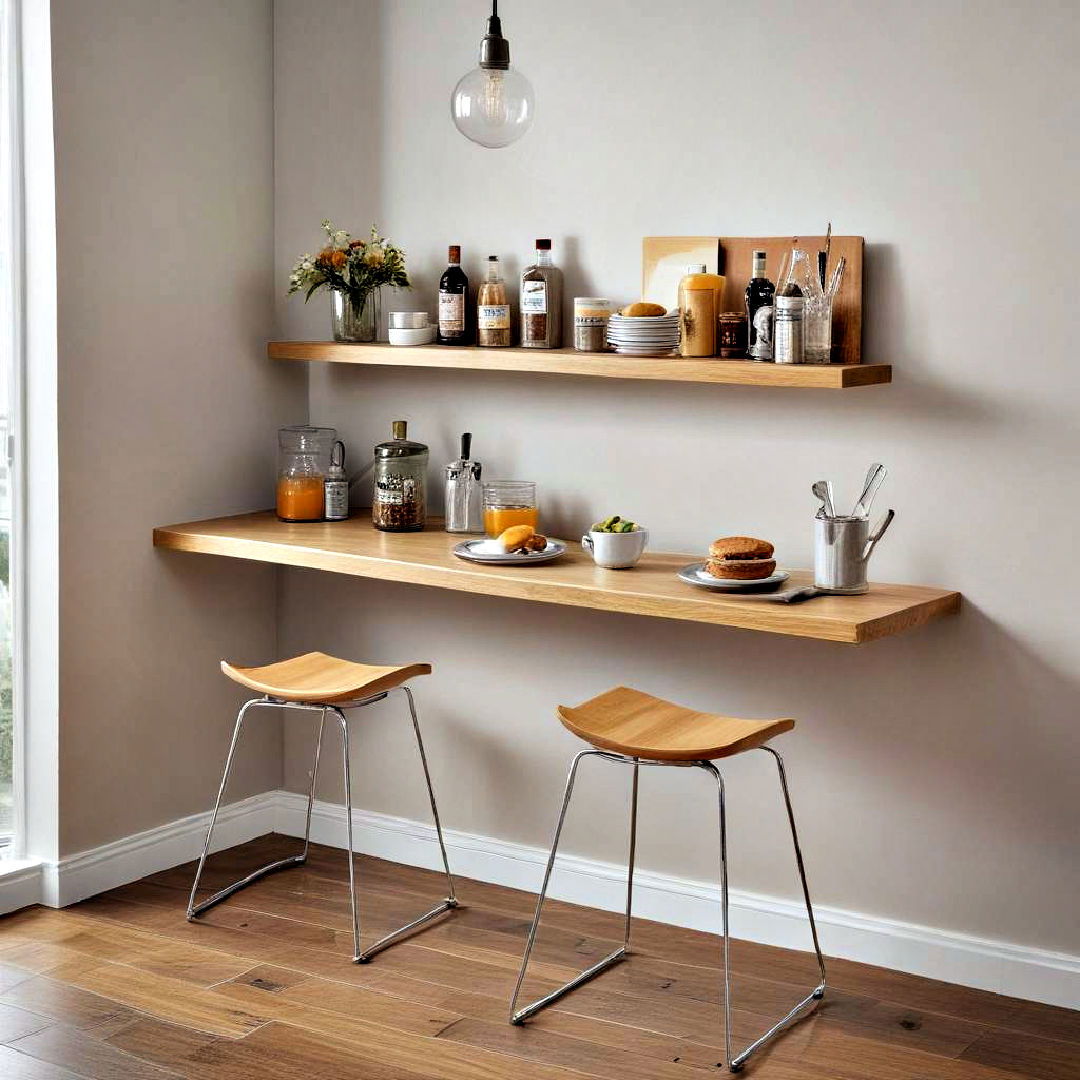 space saving floating breakfast bar - 40 Kitchen Decor Ideas