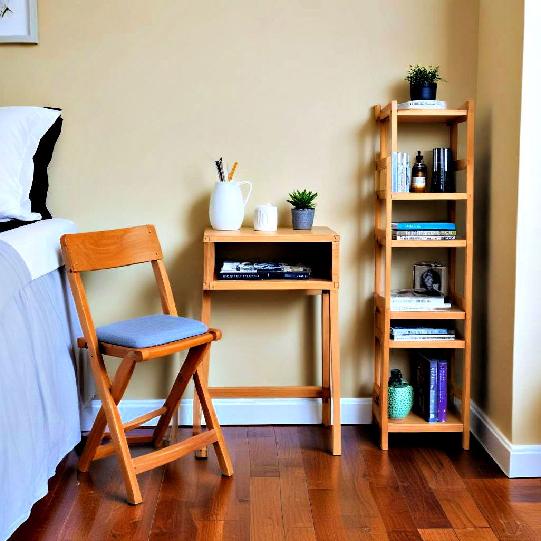 space saving foldable chair - 40 Small Bedroom Ideas