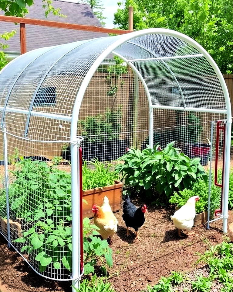 space saving greenhouse style fence - 25 Chicken Fence Ideas