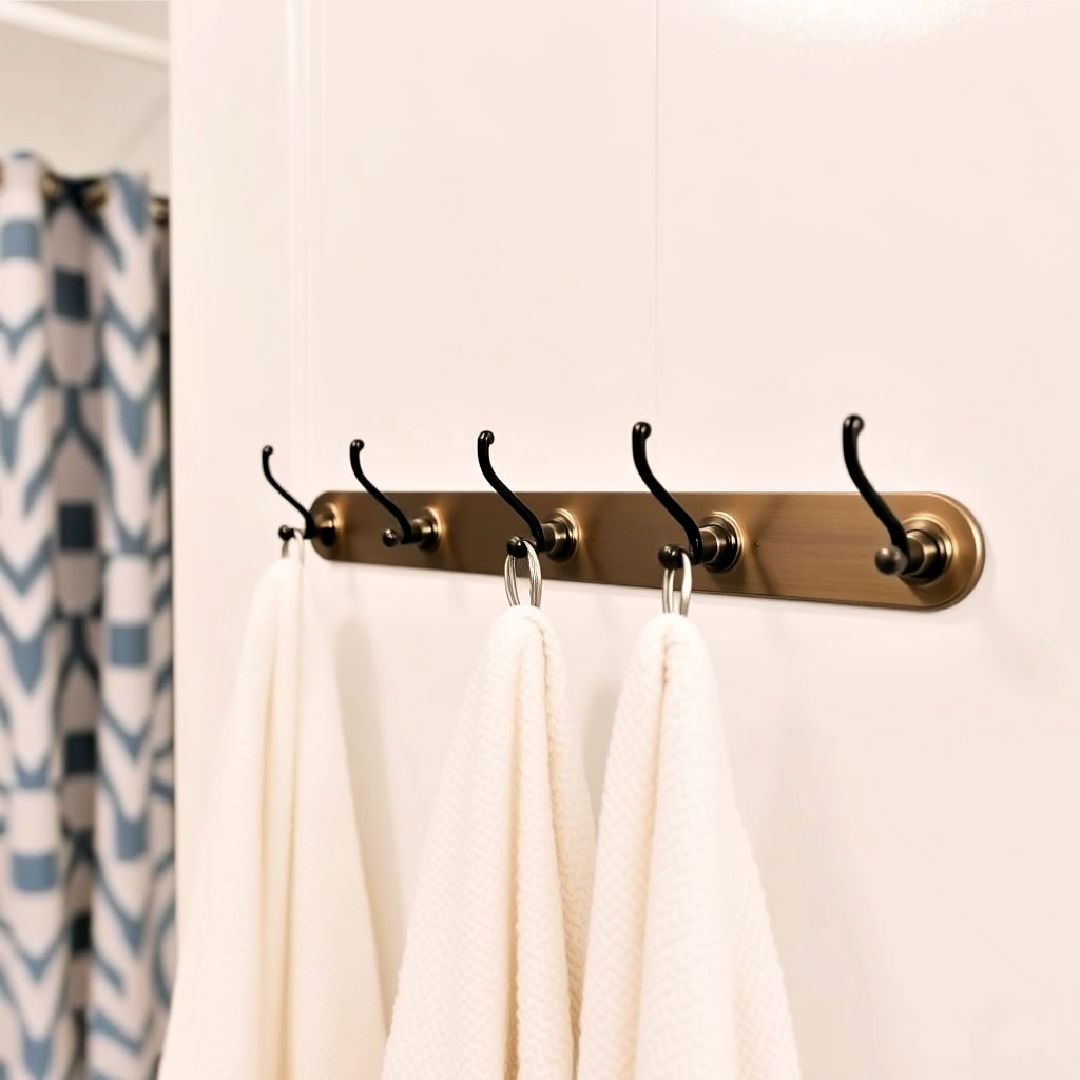 space saving hooks for towel storage - 20 Hallway Bathroom Ideas