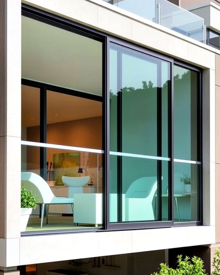 space saving sliding glass panels - 25 Glass Balcony Design Ideas