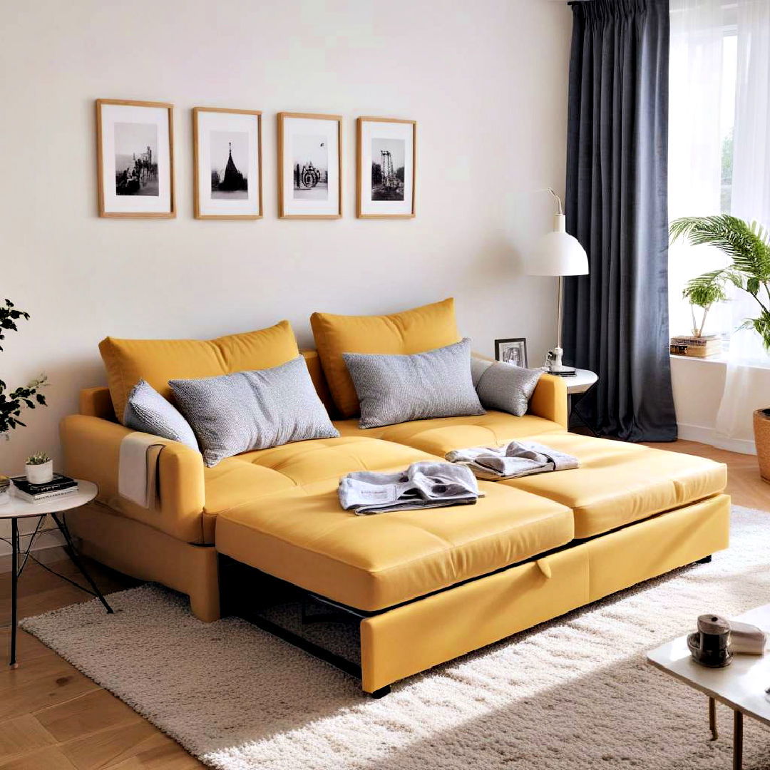 space saving sofa bed - 40 Apartment Decorating Ideas