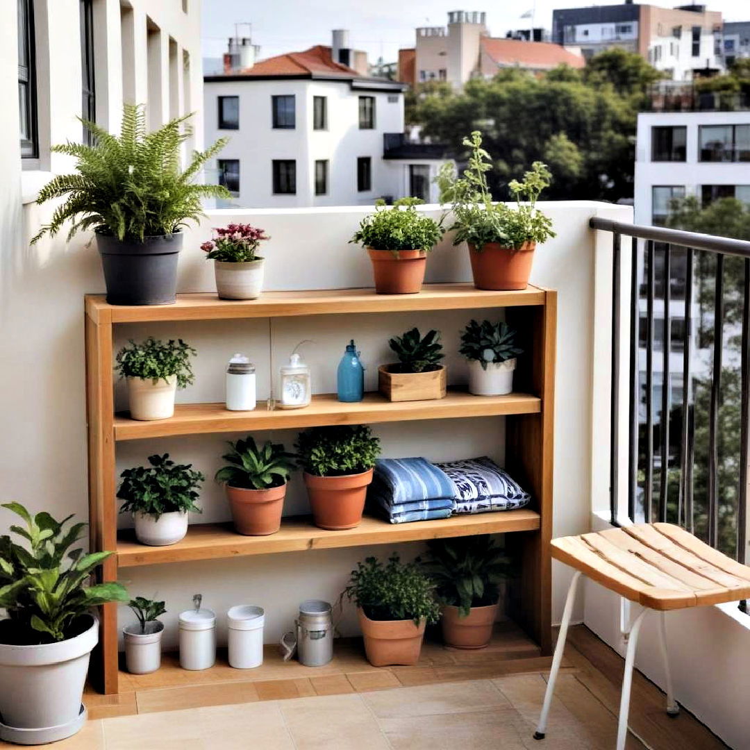 space saving storage box - 30 Small Balcony Ideas