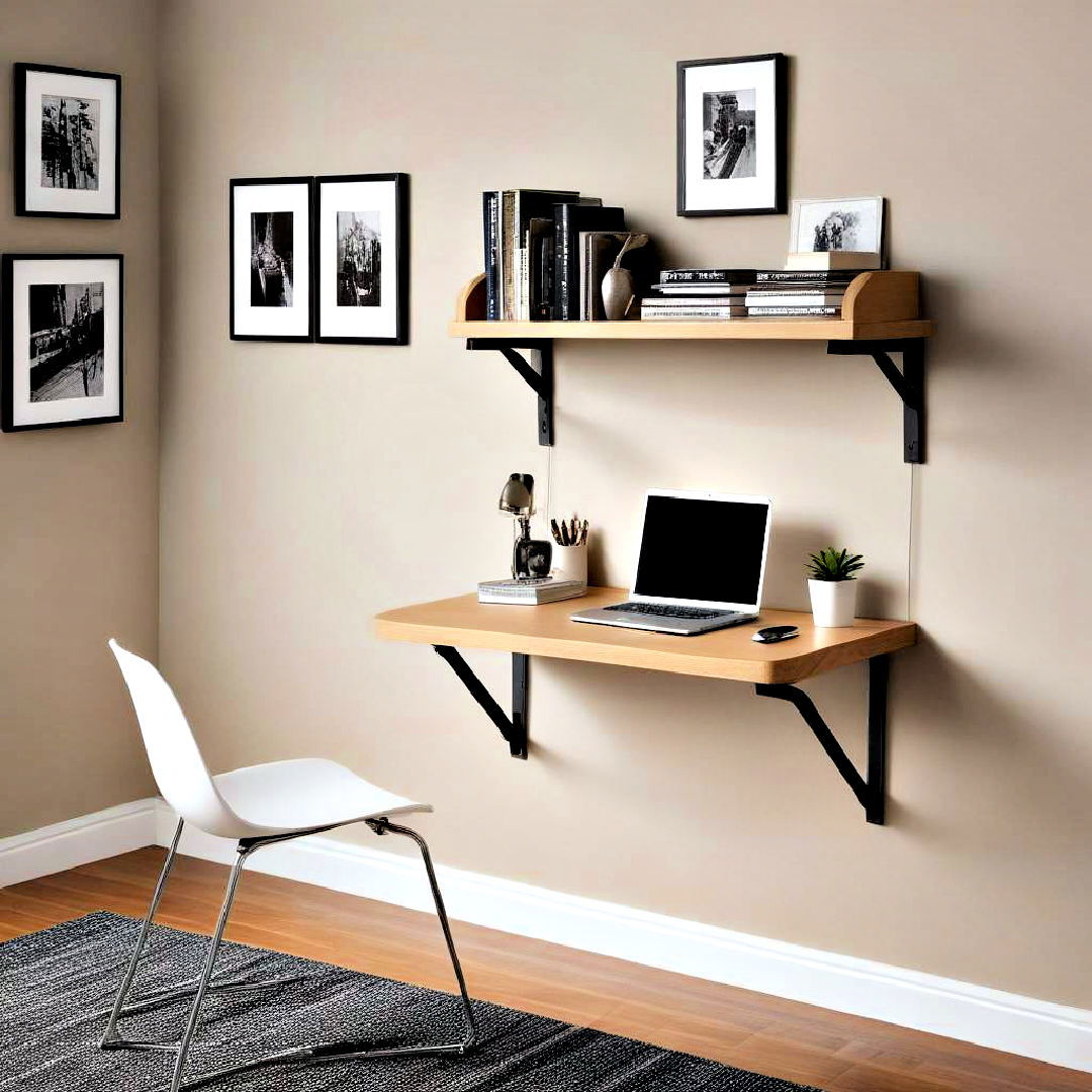 space saving wall mounted desk - 40 Wall Decor Ideas