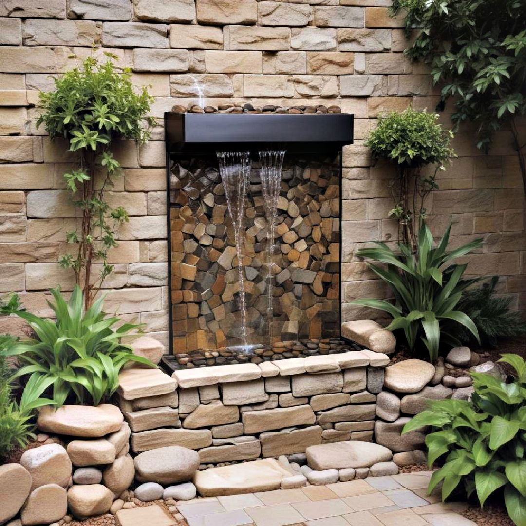 space saving wall mounted pondless waterfall - 15 Pondless Waterfall Ideas