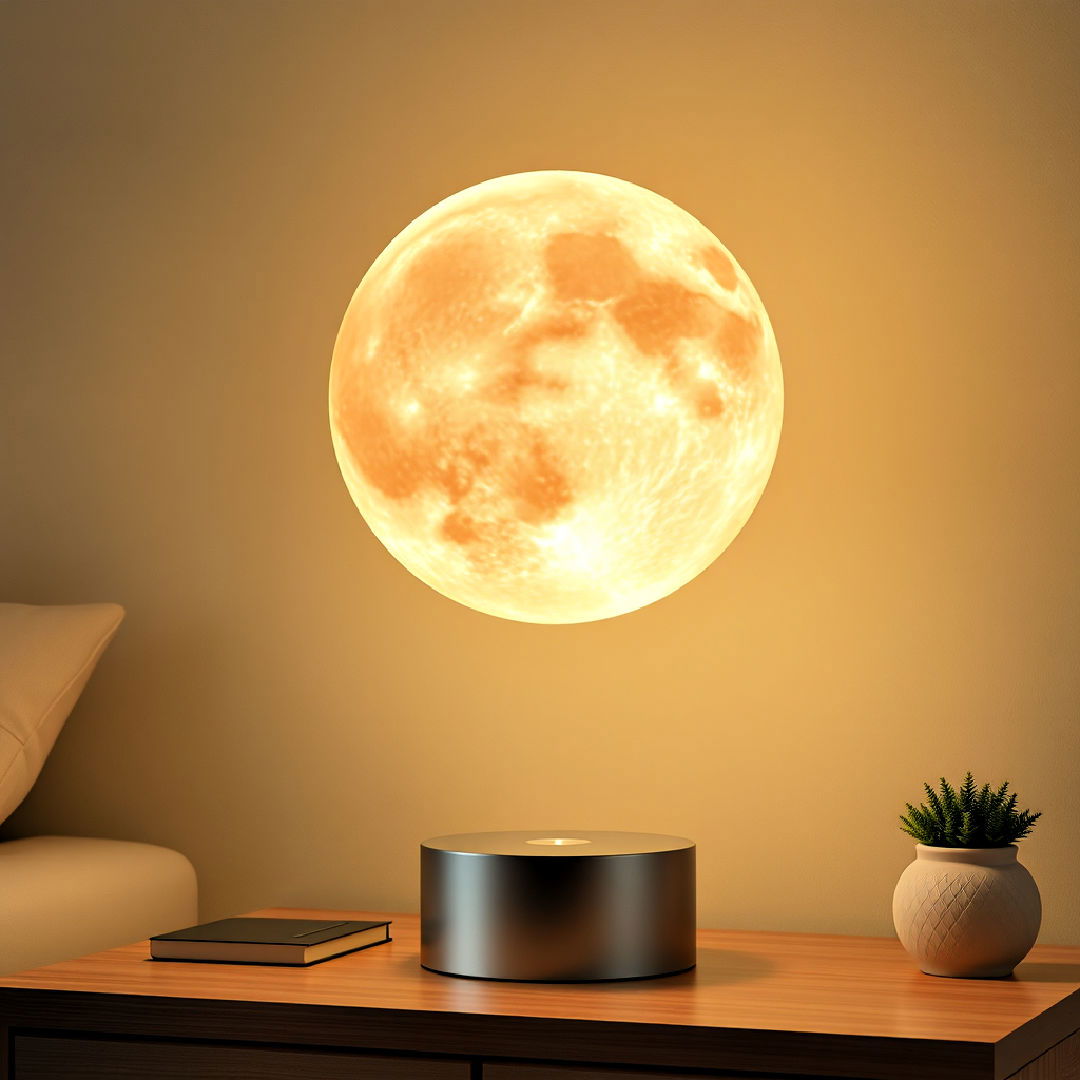 space themed room with floating moon lamp - 20 Space-themed Room Ideas