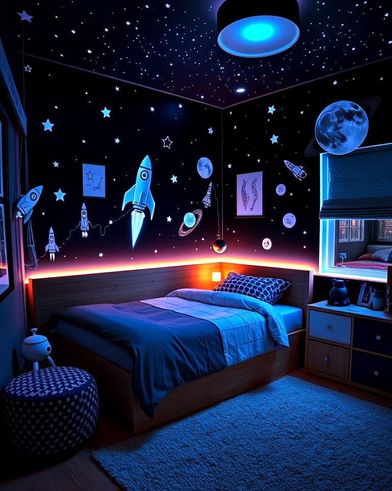 space themed teenage boy bedroom - 40 Teenage Boy Bedroom Ideas
