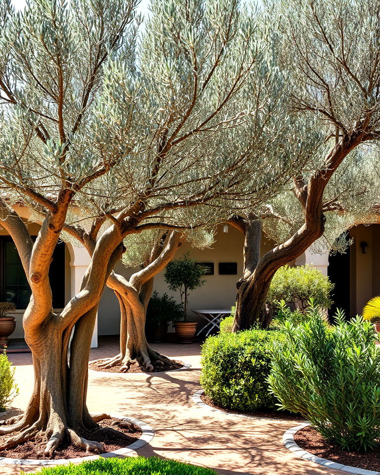 spanish inspired olive trees for front yard - 20 Front Yard Spanish Style Landscaping Ideas