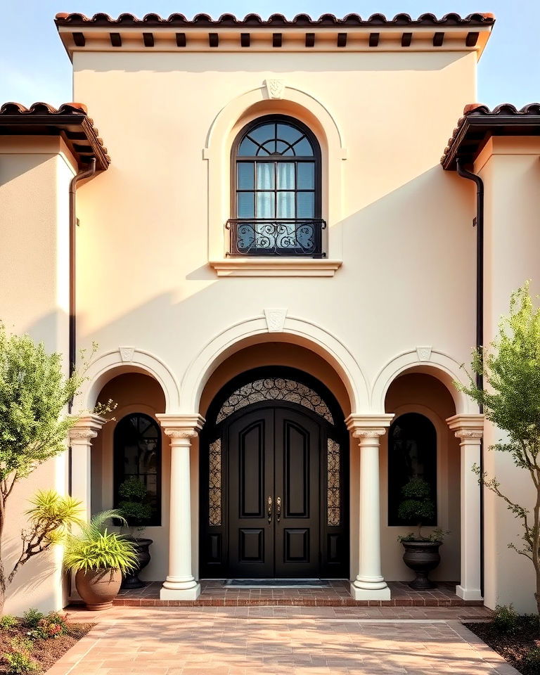 spanish style arched doorways and windows - 40 Spanish Style Home Exterior Ideas