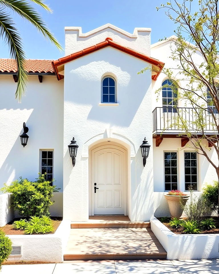 spanish style home with white stucco walls - 40 Spanish Style Home Exterior Ideas