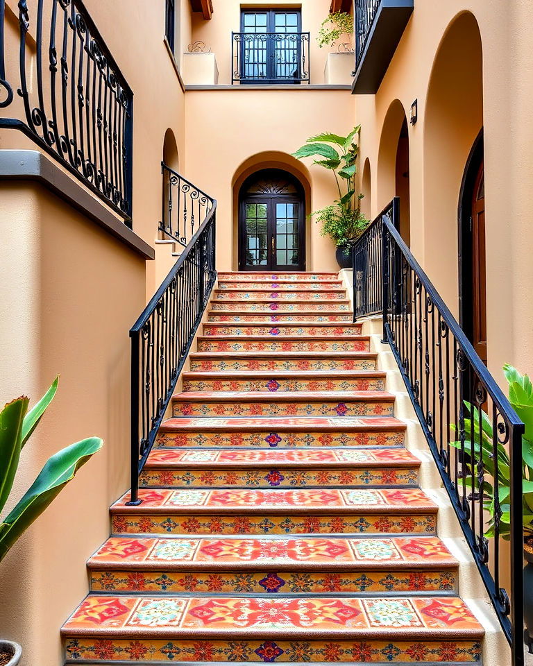 spanish style outdoor staircase - 40 Spanish Style Home Exterior Ideas