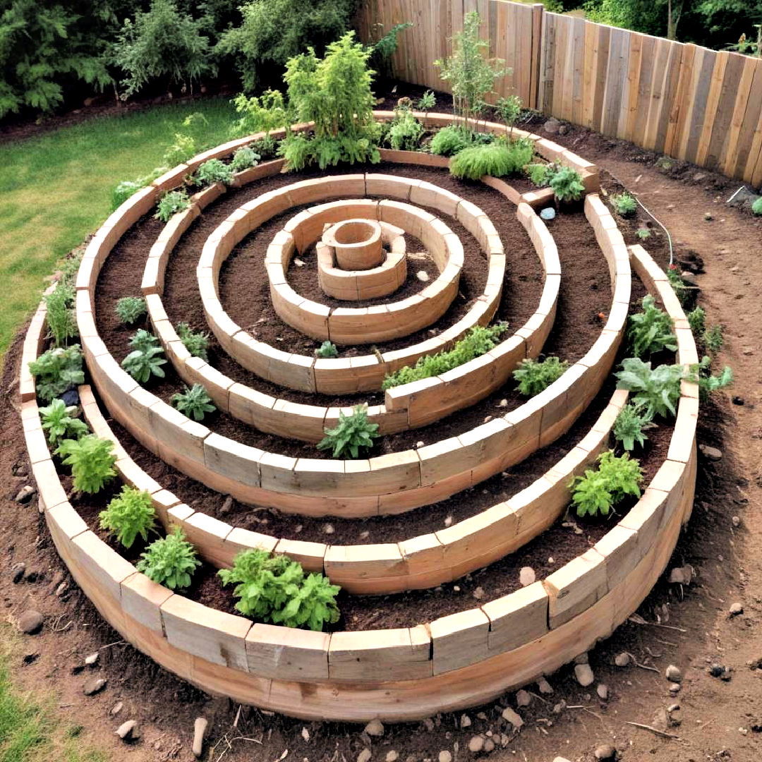 spiral raised garden bed - 40 Raised Garden Bed Ideas