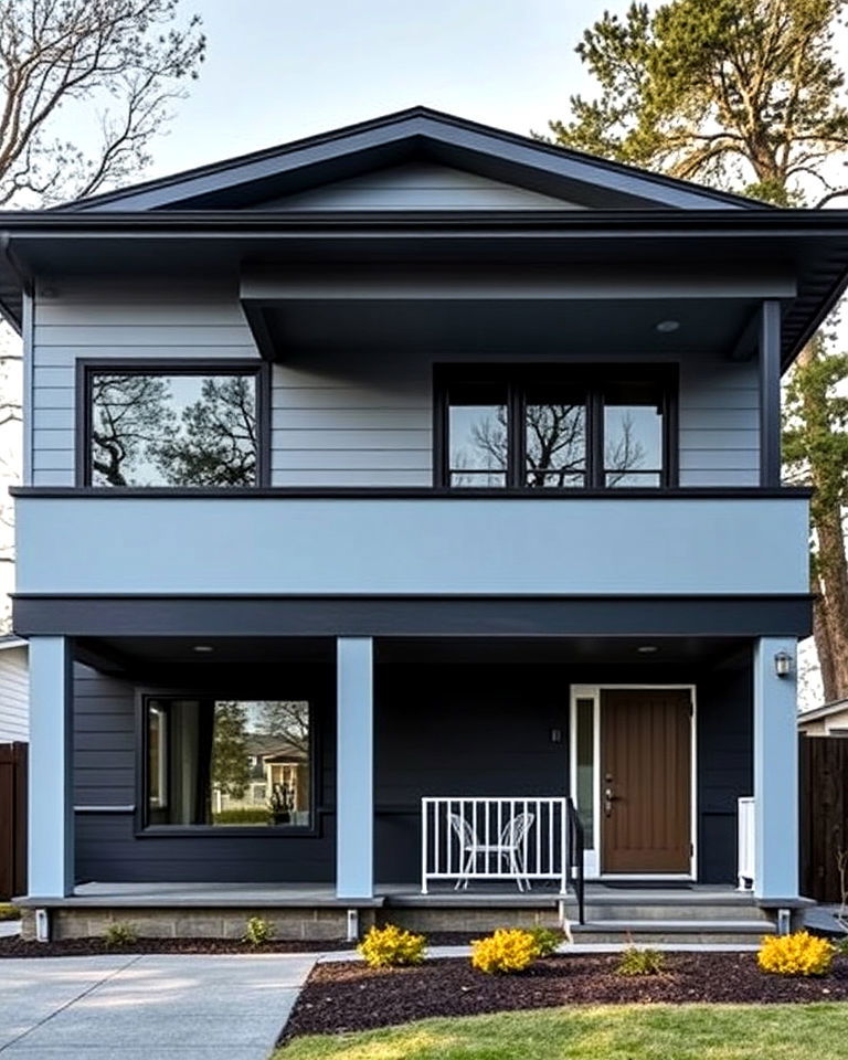 split level color block siding for home - 20 Two-tone Siding Designs