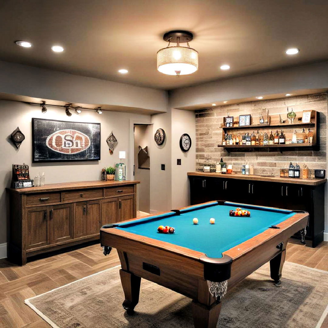 sports bar for basement game room - 25 Basement Game Room Ideas