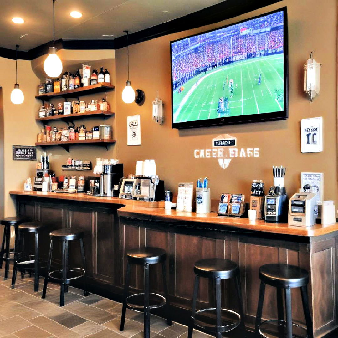 sports fan coffeehouse idea - 40 Coffee Bar Ideas