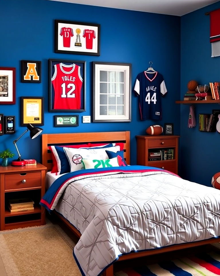 sports inspired teenage boy bedroom - 40 Teenage Boy Bedroom Ideas