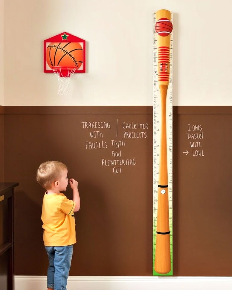 sports themed growth chart ideas - 20 Sports Nursery Ideas