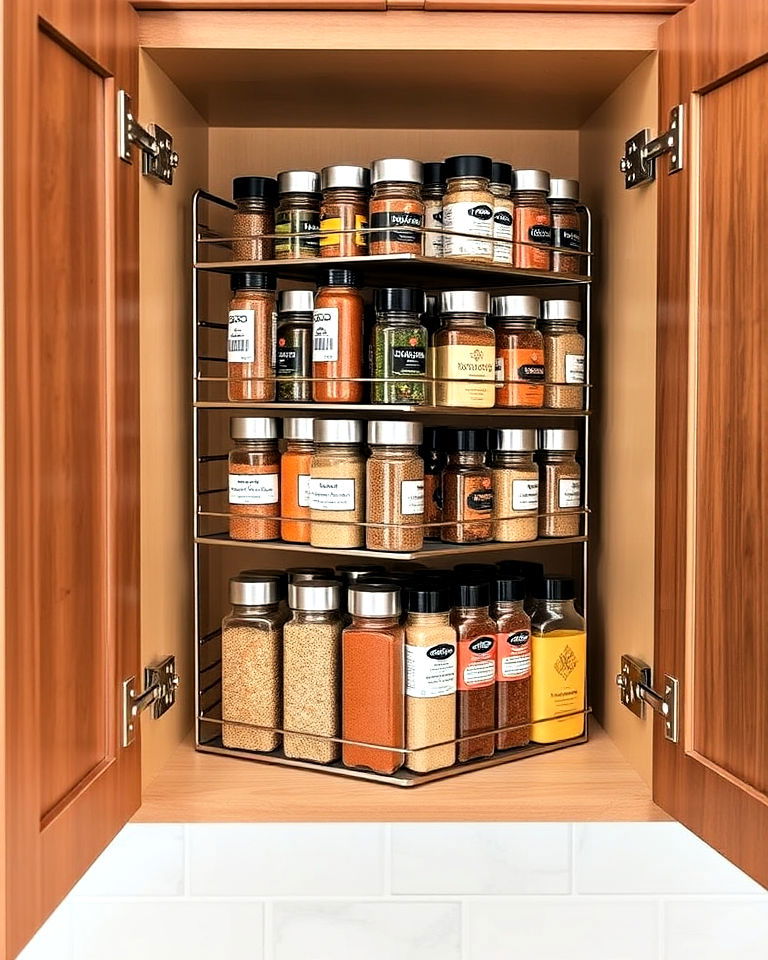 stackable spice rack to maximize vertical space - 40 Spice Rack Ideas