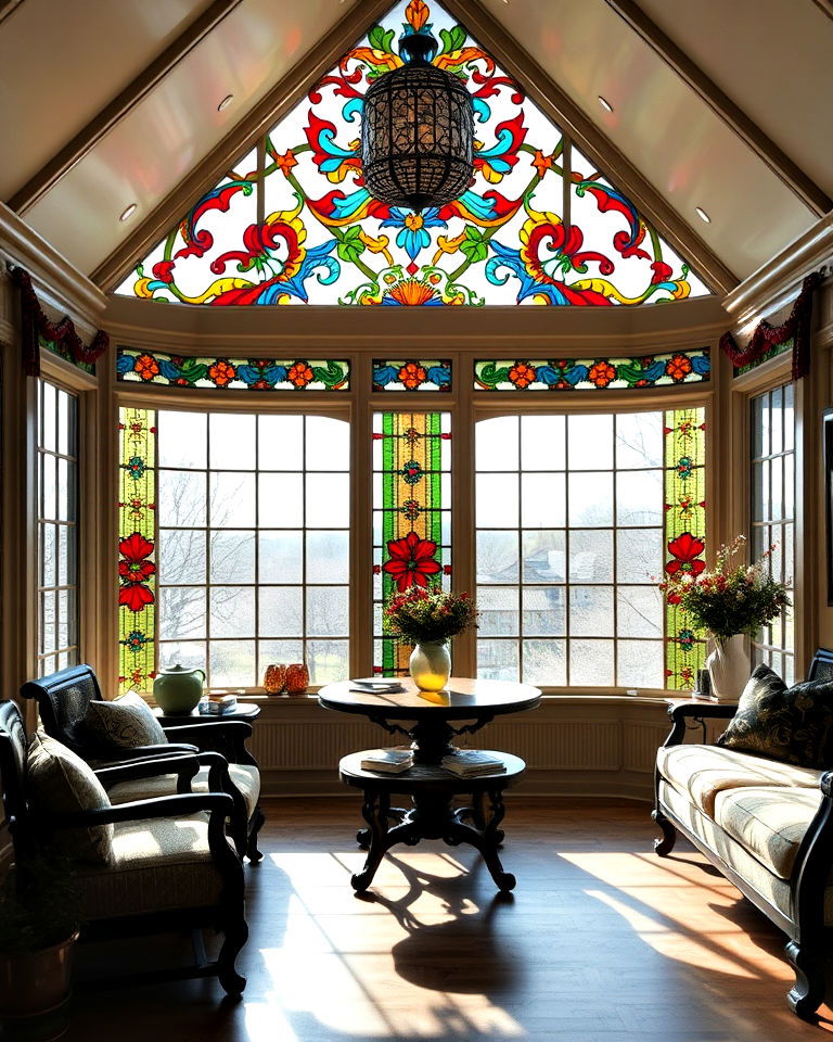 stained glass windows for victorian sunroom - 25 Victorian Sunroom Ideas