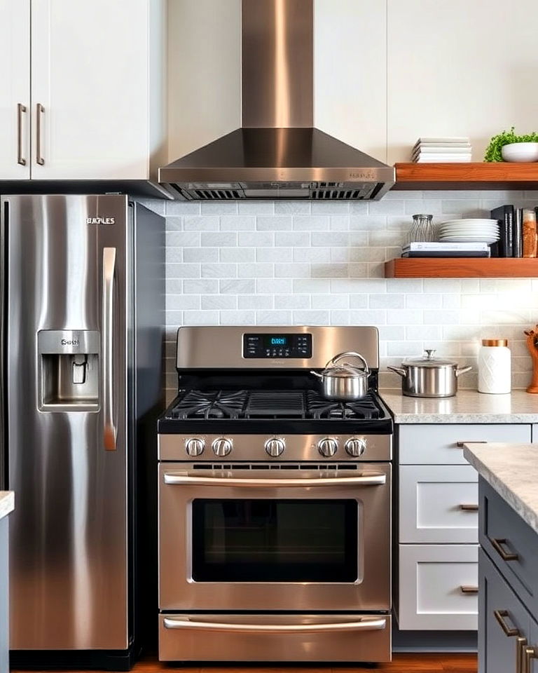 stainless steel appliances as versatile backdrop for decor - 25 Kitchen With Stainless Steel Appliances