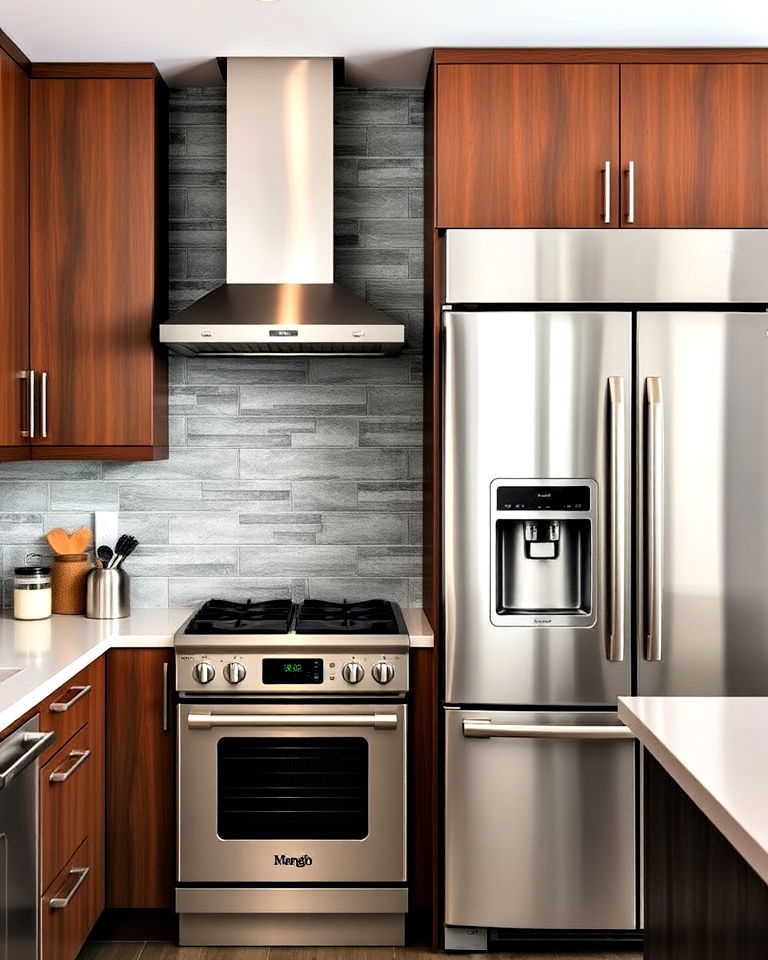 stainless steel appliances for brown kitchen cabinets - 25 Brown Kitchen Cabinets Ideas