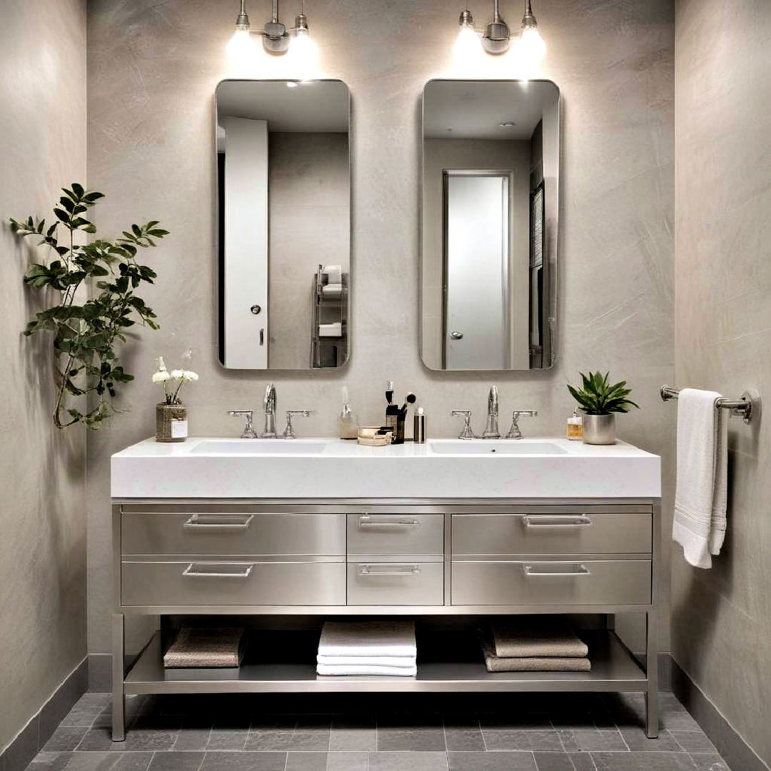 stainless steel bath vanities - 40 Bathroom Vanity Ideas