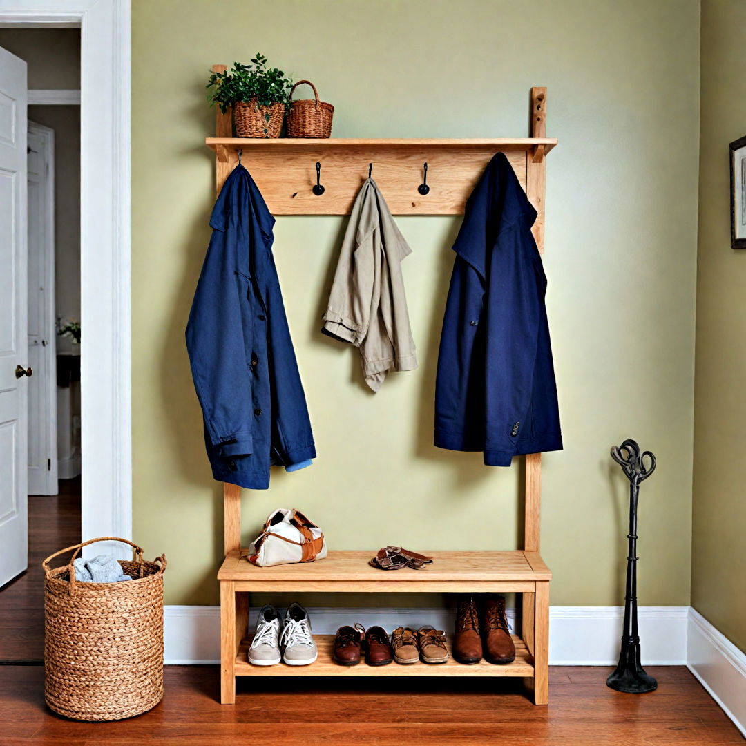 standalone coat rack - 40 Mudroom Ideas