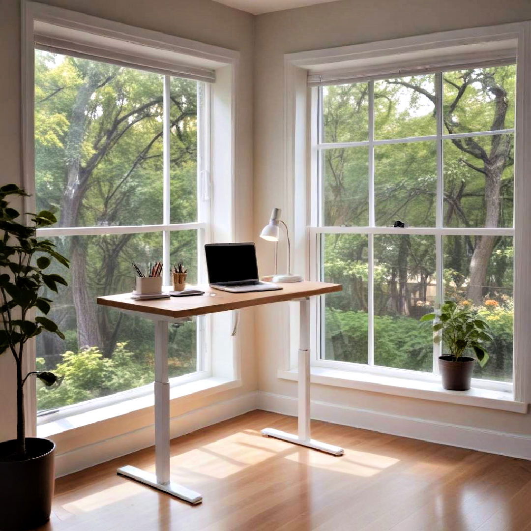 standing desk ideas - 15 Desk in Front of Window Ideas
