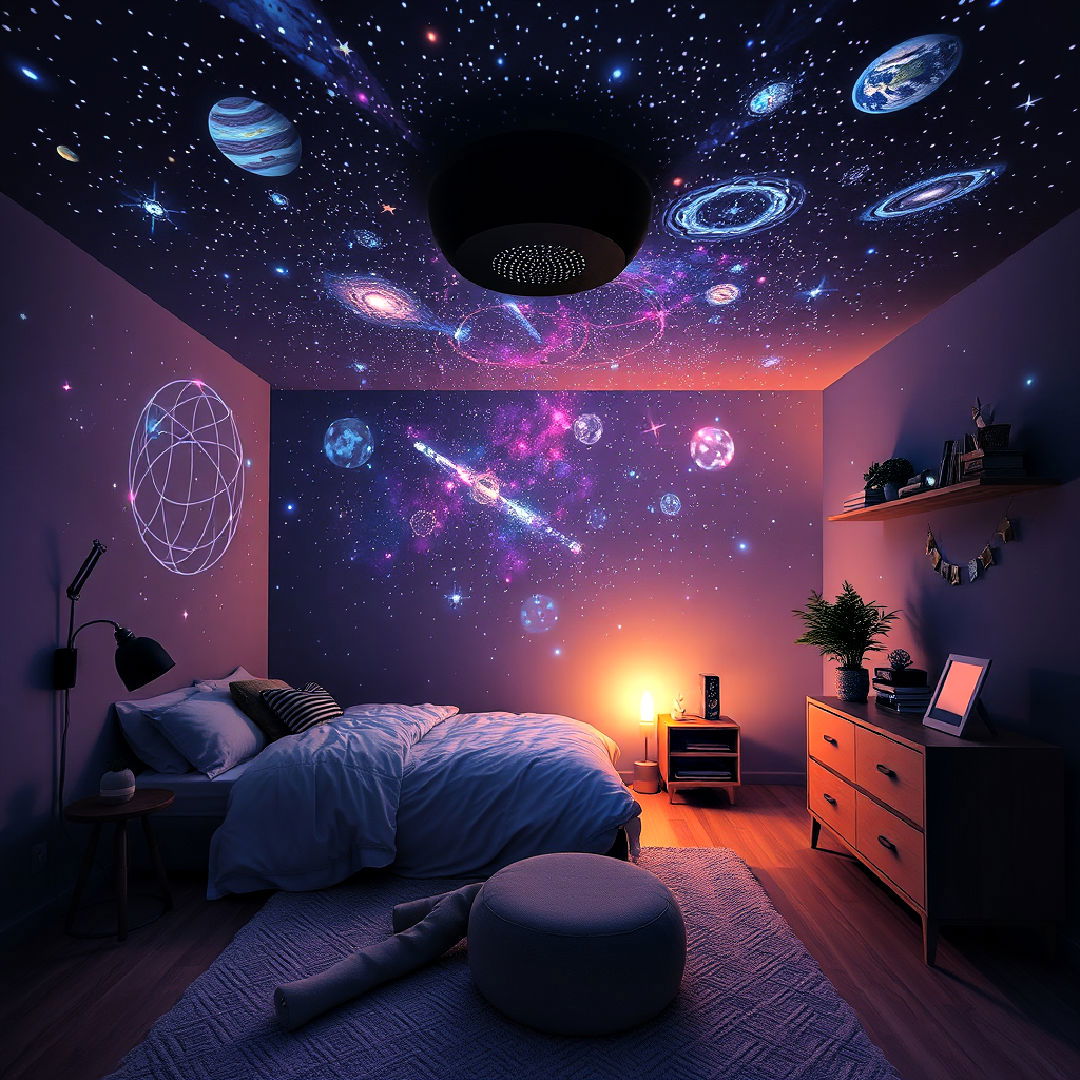 star projector for space themed room - 20 Space-themed Room Ideas