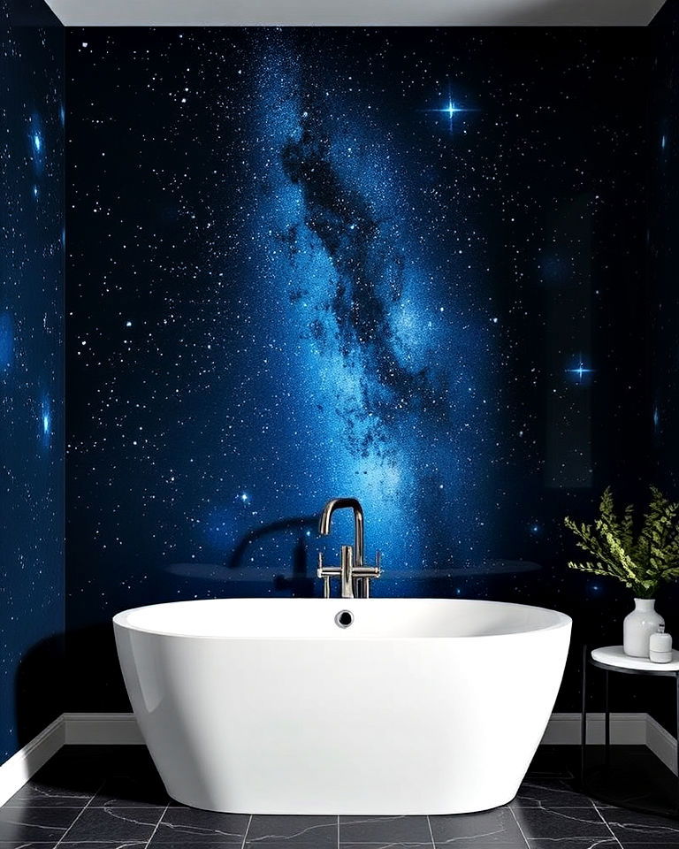 starry night sky bathroom mural - 30 Bathroom Mural Ideas