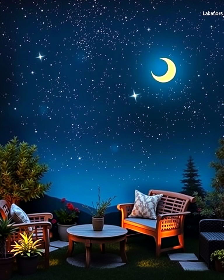 starry night sky mural - 30 Garden Mural Ideas