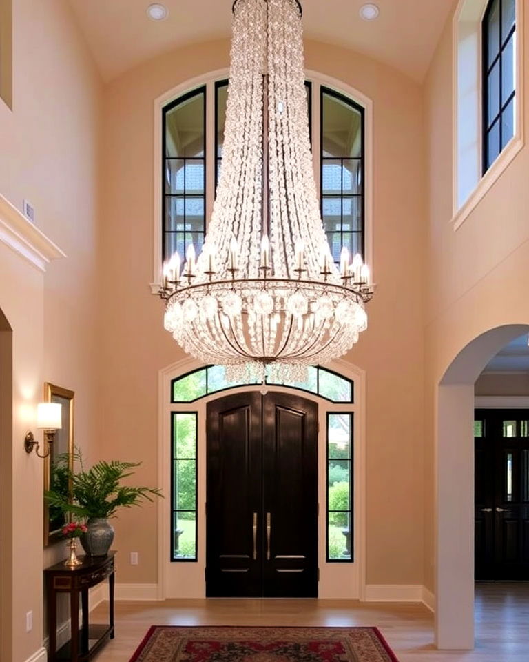 statement chandelier for foyer decor - 50 Foyer Decor Ideas
