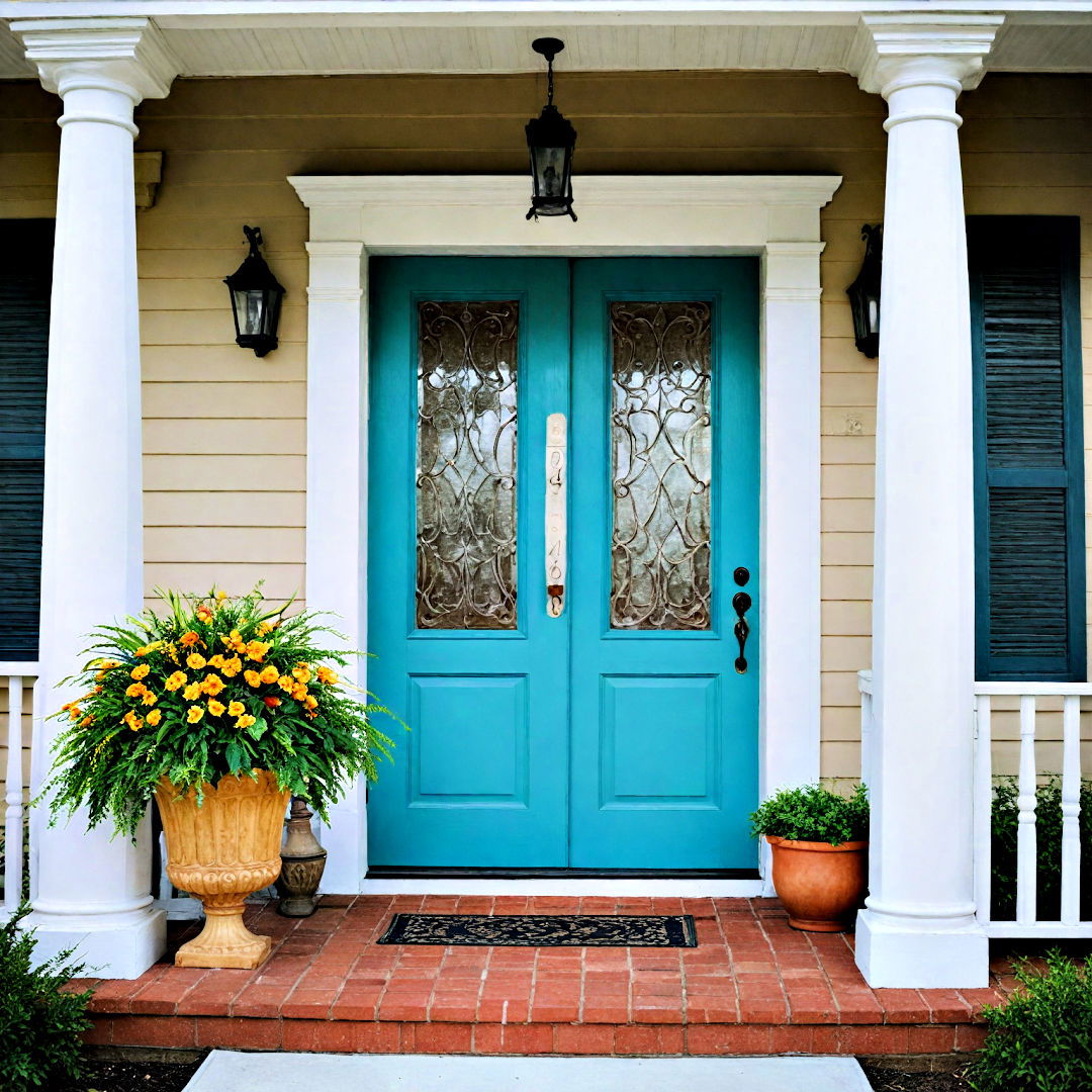 statement door for front porch - 40 Front Porch Ideas