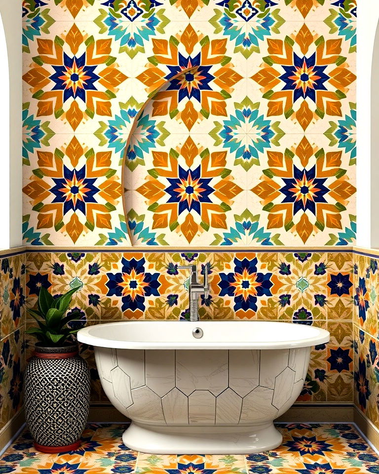 statement geometric tilework - 20 Arabic Interior Design Ideas