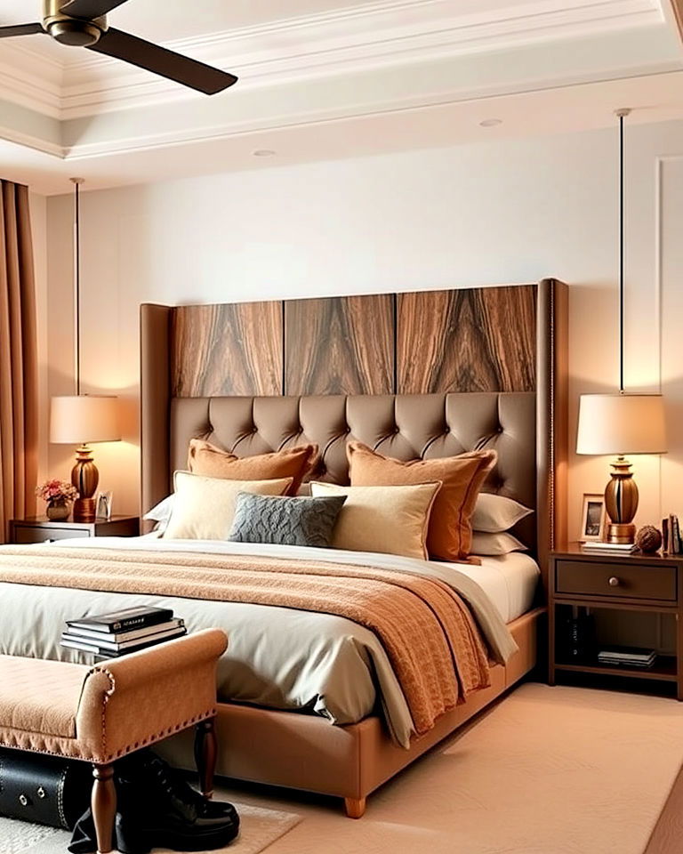 statement headboard for dreamy bedroom - 20 Dreamy Bedroom Design Ideas