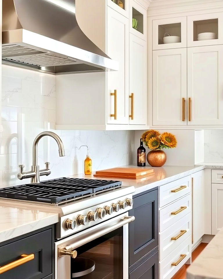 statement making oversized handle - 40 Kitchen Cabinet Hardware Ideas