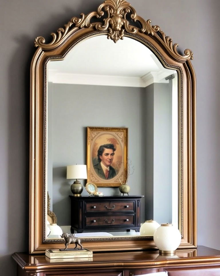 statement oversized mirror behind nightstand - 15 Mirror Behind Nightstand Design Ideas