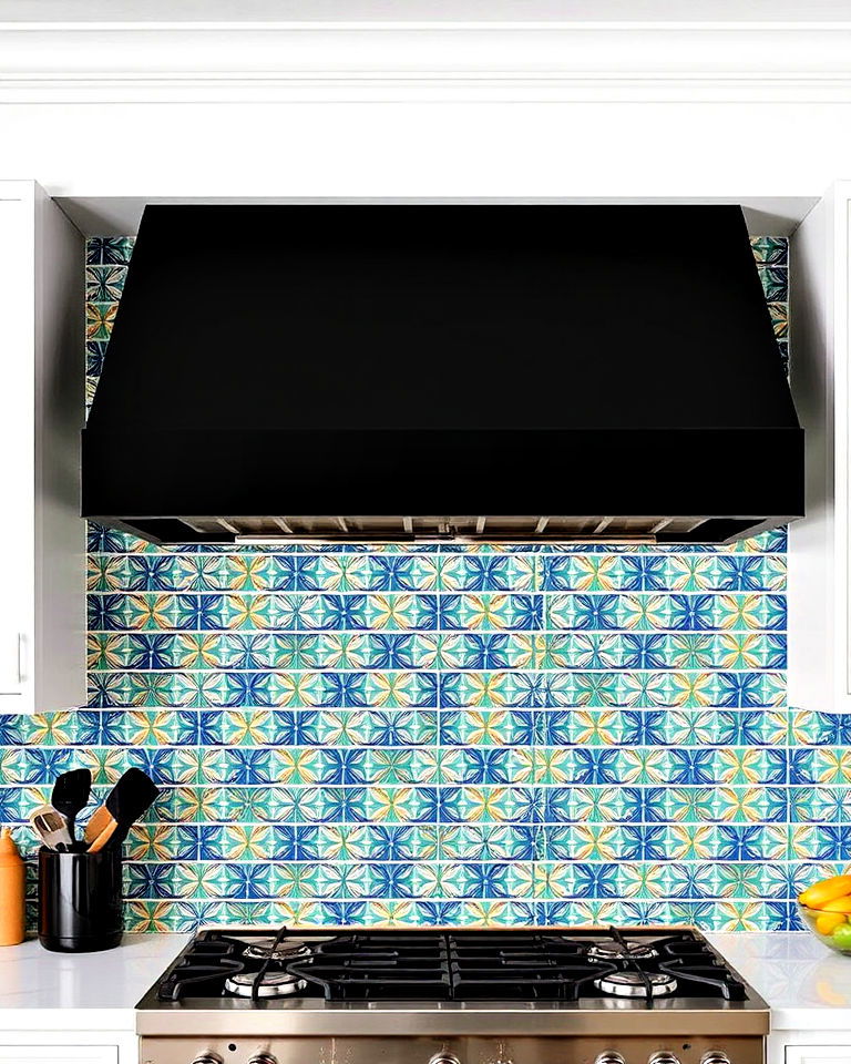 statement tile stove alcove - 20 Kitchen Stove Alcove Ideas